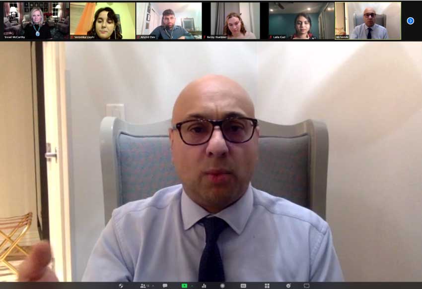 MSNBC Anchor Ali Velshi on zoom with Hunter students