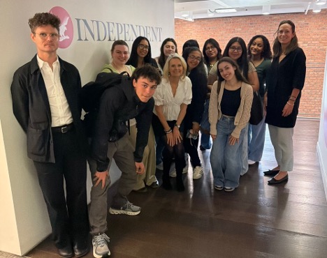 Students visiting The Independent, the first news outlet in the UK to move entirely online.
