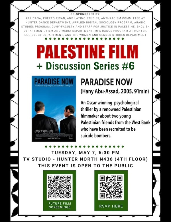 Palestinian Film Series presents: Paradise Now