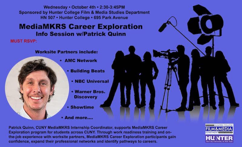 MediaMKRS Career Exploration with Patrick Quinn Event Poster
