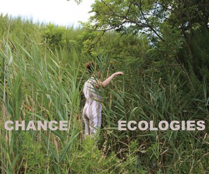 Chance Ecologies title graphic with an photo of a woman in a nature preserve