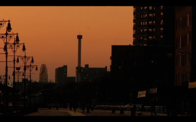 long shot of city landscape