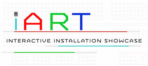 Flyer with the iArt interactive installation showcase logo 