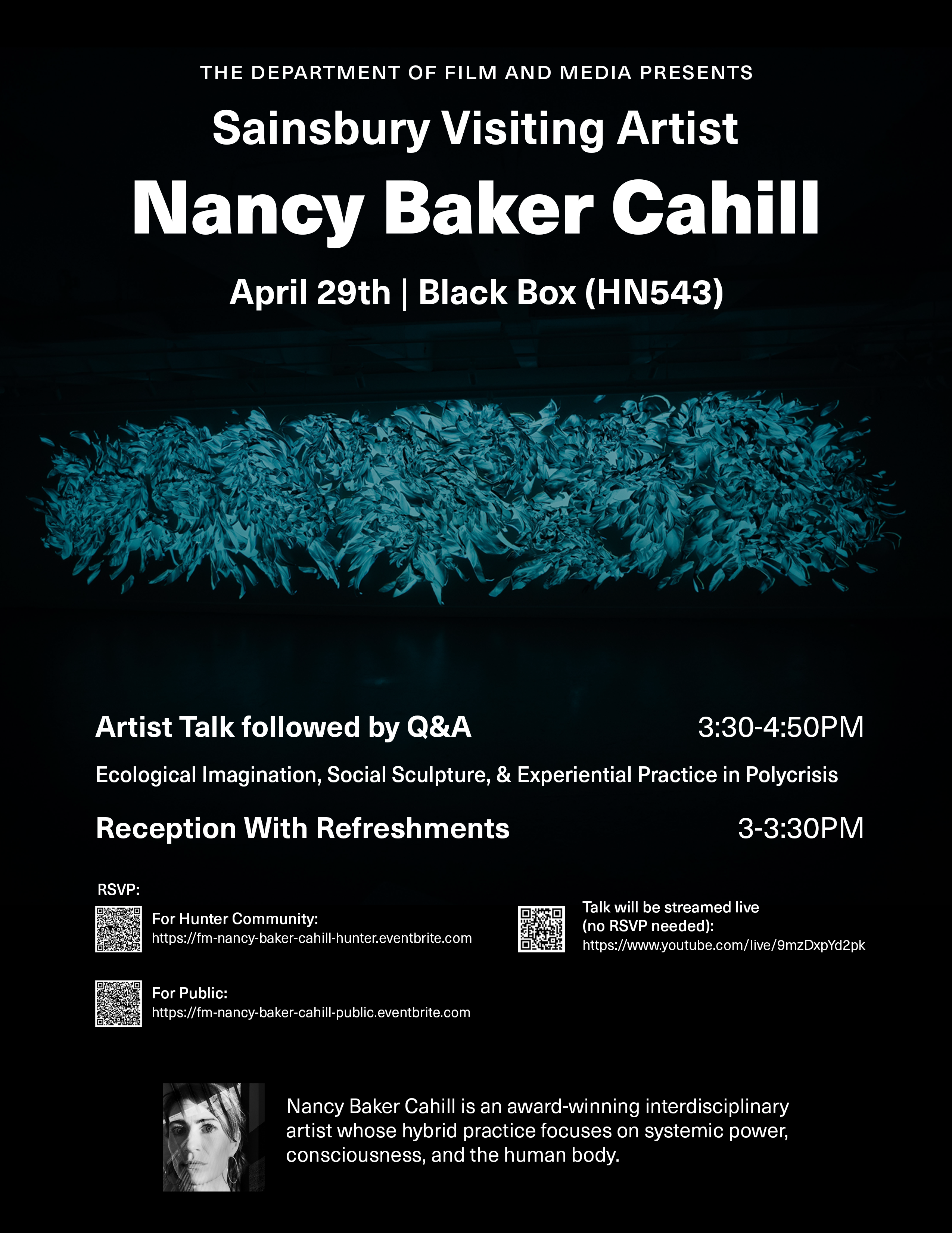 Nancy Baker Cahill visiting artist poster