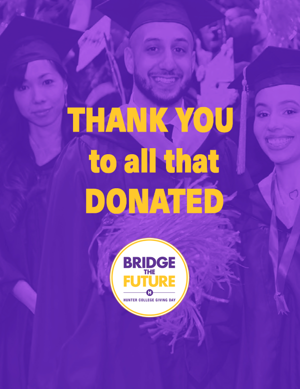 Poster saying thanks for Giving Day Donations made
