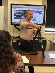 Renato demonstrating a tripod to the class.