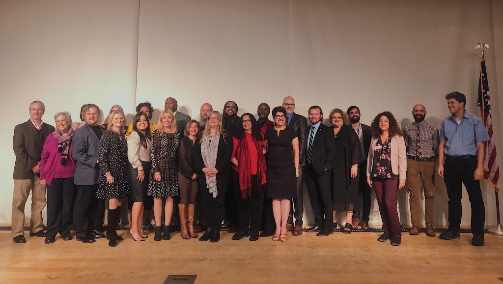 Aronson award winners, justices and organizers took the stage following the awards ceremony. PHOTO: Niamh McAuliffe