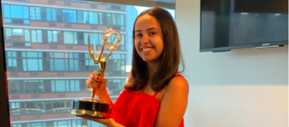 Chelsea Narvaez with her "39 Days" Emmy