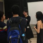 Erica Futterman of the NY Times (second from right) in speaking to Hunter news literacy students.