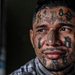 A born-again member of the 18th Street gang now living in the Eben Ezer evangelical church. Image by Danny Gold. El Salvador, 2018.