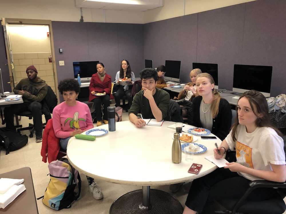 Students at Pulitzer Center information lunch