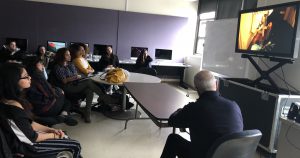 Andrew Heyward speaks to class