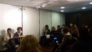 Photo of the speakers at the event