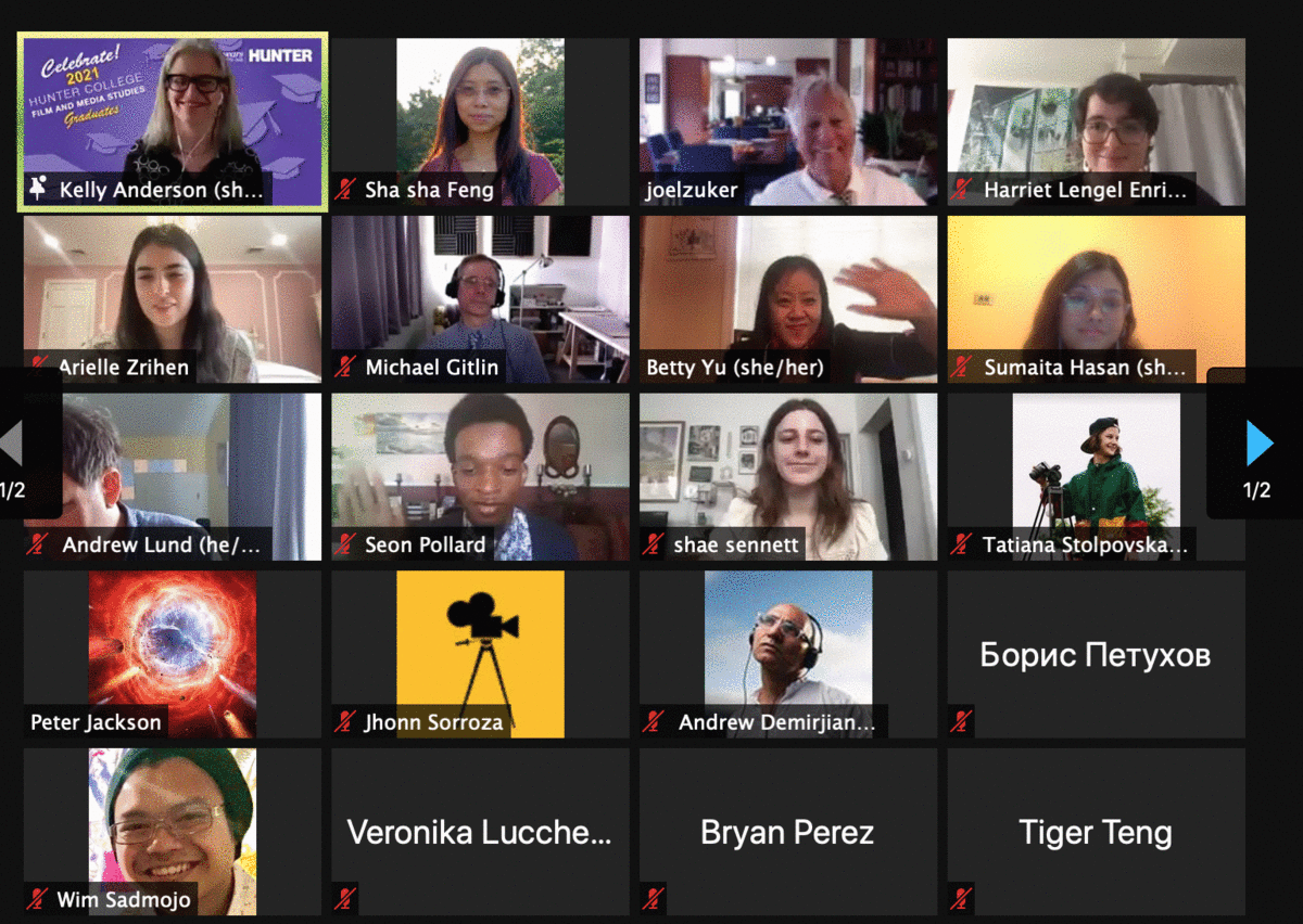 zoom screenshots of virtual ceremony