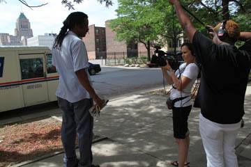 photo of Sporn interviewed by Melle