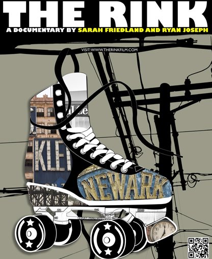 'The Rink' poster with a rollerskate